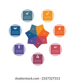 Circular Infographics for 7 positions