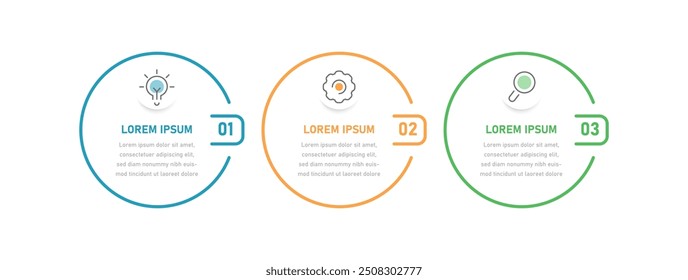 Infografía circular de 3 etapas, infografía para presentaciones