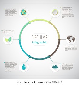 Circular infographics with eco icons
