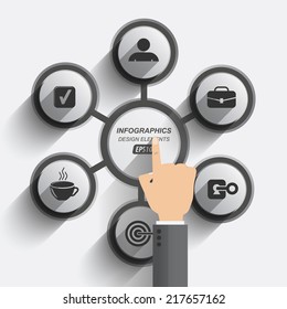 circular infographics flat design data management