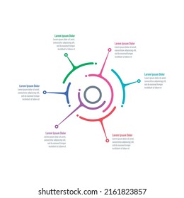 circular informational template. technological, futuristic infographic template. magazine, business, web, internet, annual report infographic template. six steps infographic template