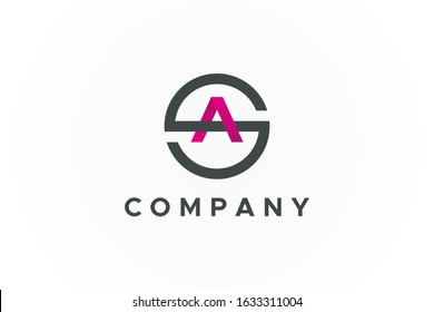 Circular Initial Letter S and A Logo. Flat Vector Logo Design Template Element