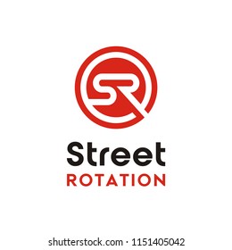 Circular Initial SR for apps logo design inspiration