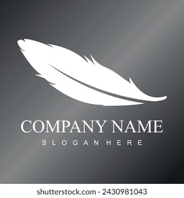 Circular ink brush feather logo design