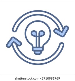 Ilustração do vetor de ícone azul de inovação circular