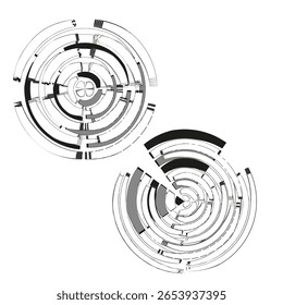 Circular interface display. Futuristic HUD element. Digital data Vector. Abstract technology illustration.