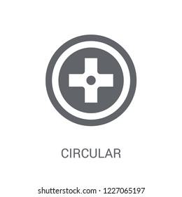 circular intersection sign icon. Trendy circular intersection sign logo concept on white background from Traffic Signs collection. Suitable for use on web apps, mobile apps and print media.