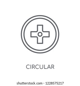 circular intersection sign linear icon. Modern outline circular intersection sign logo concept on white background from Traffic Signs collection.