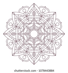 Circular intricate mandala design for coloring