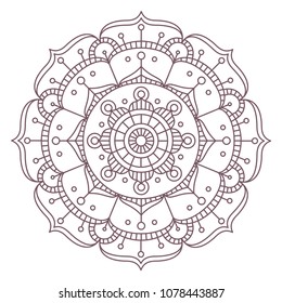 Circular intricate mandala design for coloring