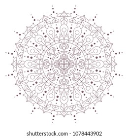 Circular intricate mandala design for coloring