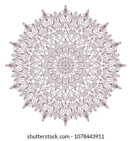 Circular intricate mandala design for coloring