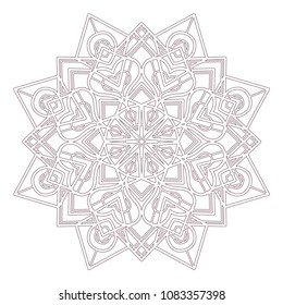 Circular intricate mandala design for coloring
