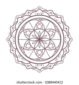 Circular intricate mandala design for coloring