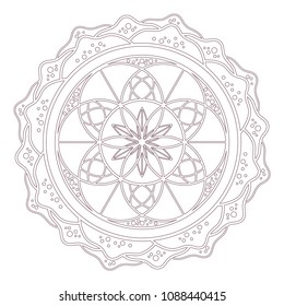 Circular intricate mandala design for coloring