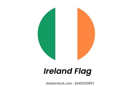 Circular Irish Tricolour Flag Design Element