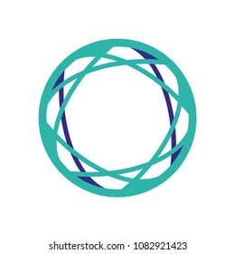 circular isotype with curved lines of editable blue colors vector