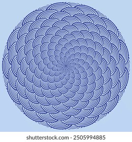 Vector de fondo de patrón transparente de onda japonesa circular