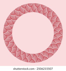 Circular Japanese wave seamless pattern background vector