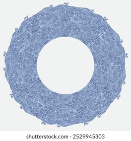 Circular Japanese wave seamless pattern background vector