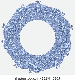 Circular Japanese wave seamless pattern background vector