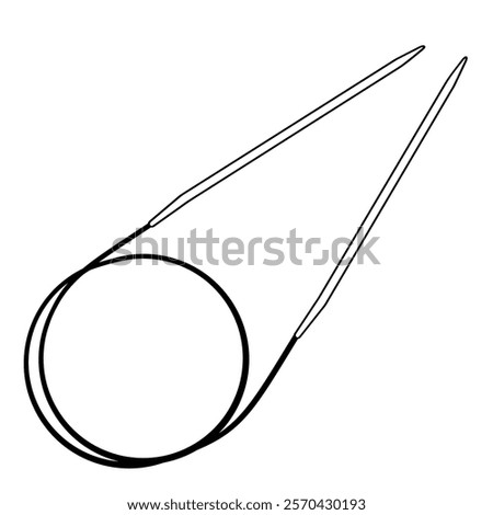 Circular Knitting Needles on white background