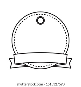 circular label with ribbon frame vector illustration design