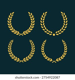 Circular laurel art modern style trendy design cute vector colorful background.eps