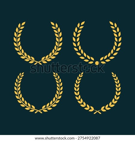 Circular laurel art modern style trendy design cute vector colorful background.eps
