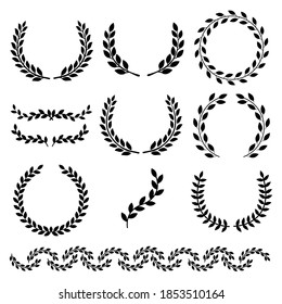 Circular laurel foliate vector icon