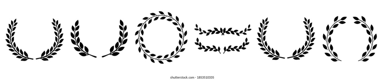 Circular laurel foliate vector icon