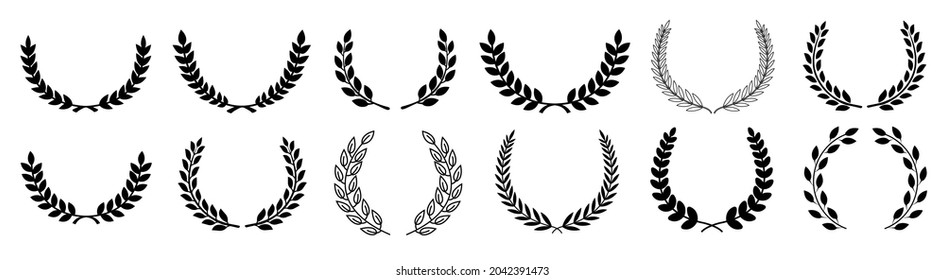 Circular laurel foliate vector icon