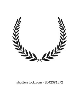 Circular laurel foliate vector icon