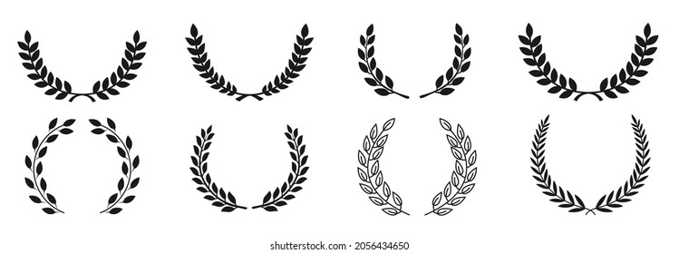 Circular laurel foliate vector icon