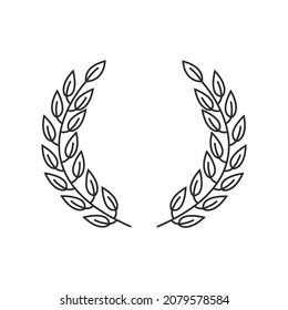 Circular laurel foliate vector icon
