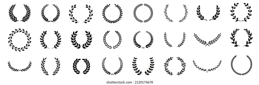 Icono de vector foliado de laurel circular