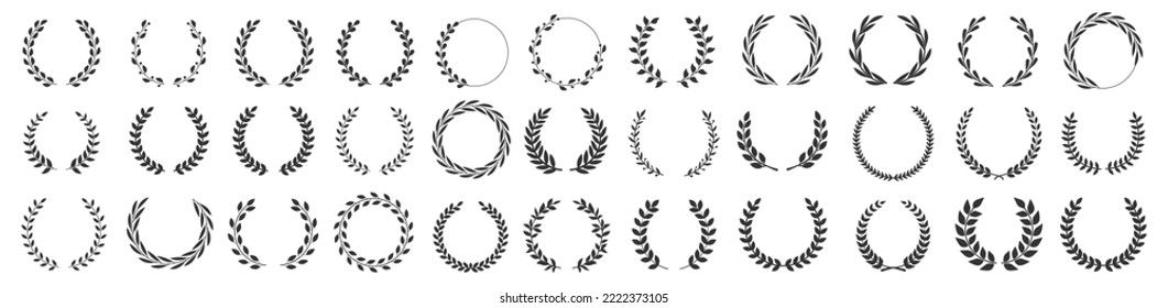 Circular laurel foliate vector icon