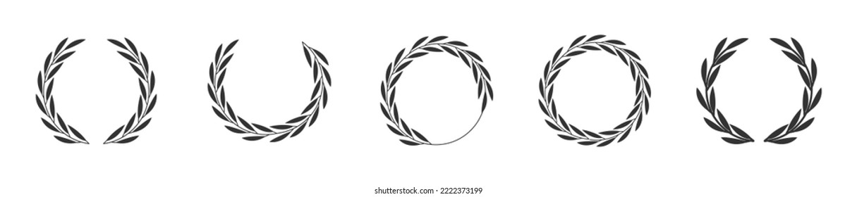 Circular laurel foliate vector icon