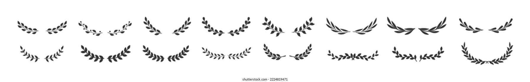 Circular laurel foliate vector icon