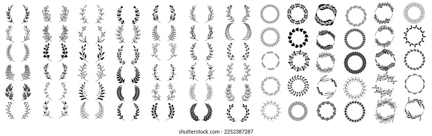 Circular laurel foliate vector icon