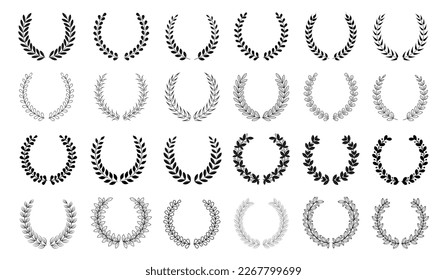 Circular laurel foliate vector icon