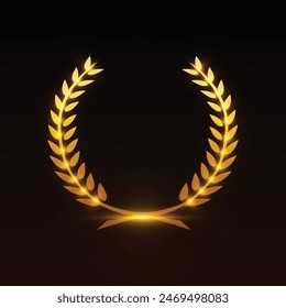 Circular laurel foliate wheat wreaths depicting award achievement. Silhouette circular laurel foliate, wheat and oak wreaths depicting an award, achievement, heraldry, nobility .