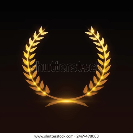 Circular laurel foliate wheat wreaths depicting award achievement. Silhouette circular laurel foliate, wheat and oak wreaths depicting an award, achievement, heraldry, nobility .
