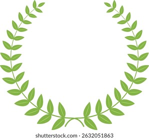 Circular Laurel Frame Isolated Vector Illustration