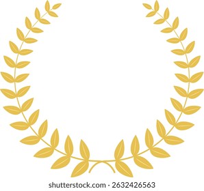 Circular Laurel Frame Isolated Vector Illustration