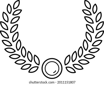 Laurel circular. Ilustración del contorno del vector.
