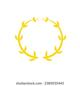 Circular Laurel Wreath Leaves. Design Element