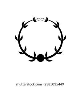 Circular Laurel Wreath Leaves. Design Element