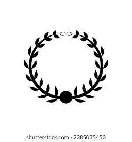 Circular Laurel Wreath Leaves. Design Element