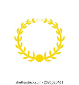 Circular Laurel Wreath Leaves. Design Element